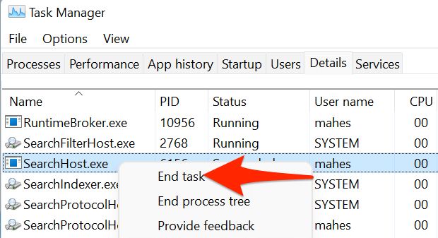Quy trình tìm kiếm 6 đầu - Help Desk Geek Tìm kiếm Windows 11 không hoạt động? Hãy thử 10 cách khắc phục này ảnh 6