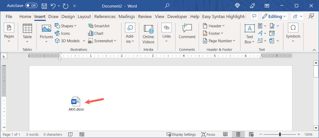 cách chèn một từ-tài liệu vào một từ khác-tài liệu-10-được nén - Help Desk Geek Cách chèn tài liệu Word vào tài liệu Word khác hình 11