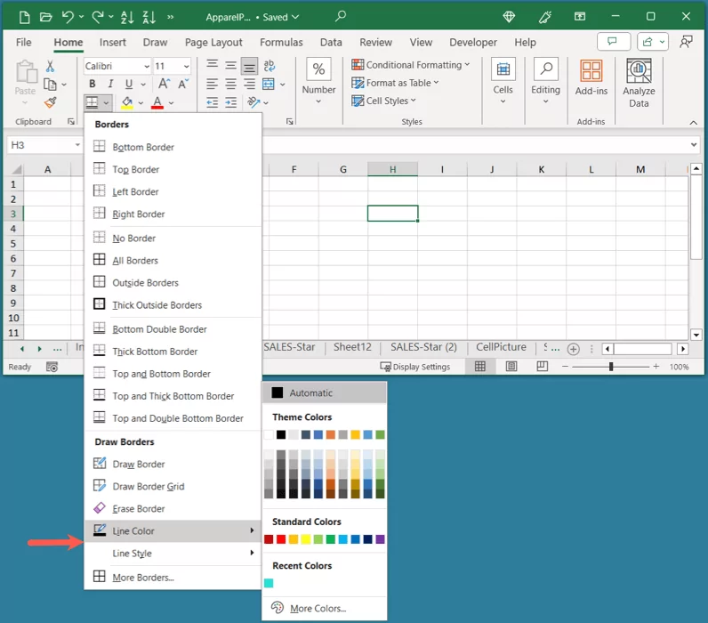 cách thêm và tùy chỉnh viền-trong-microsoft-excel-3-nén - Help Desk Geek Cách thêm và tùy chỉnh đường viền trong Microsoft Excel hình 4