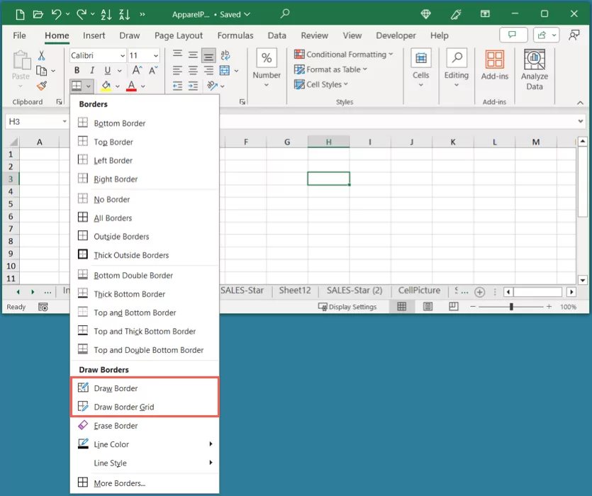 cách thêm và tùy chỉnh viền-trong-microsoft-excel-4-nén - Help Desk Geek Cách thêm và tùy chỉnh đường viền trong Microsoft Excel hình 5