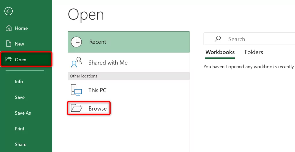 excel-file-wont-open-9-fixes-to-try-6-nén - Bộ phận trợ giúp Geek ảnh chụp màn hình duyệt tìm tệp excel