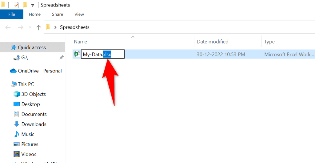 excel-file-wont-open-9-fixes-to-try-4-nén - Help Desk Geek ảnh chụp màn hình chỉnh sửa phần mở rộng tệp excel