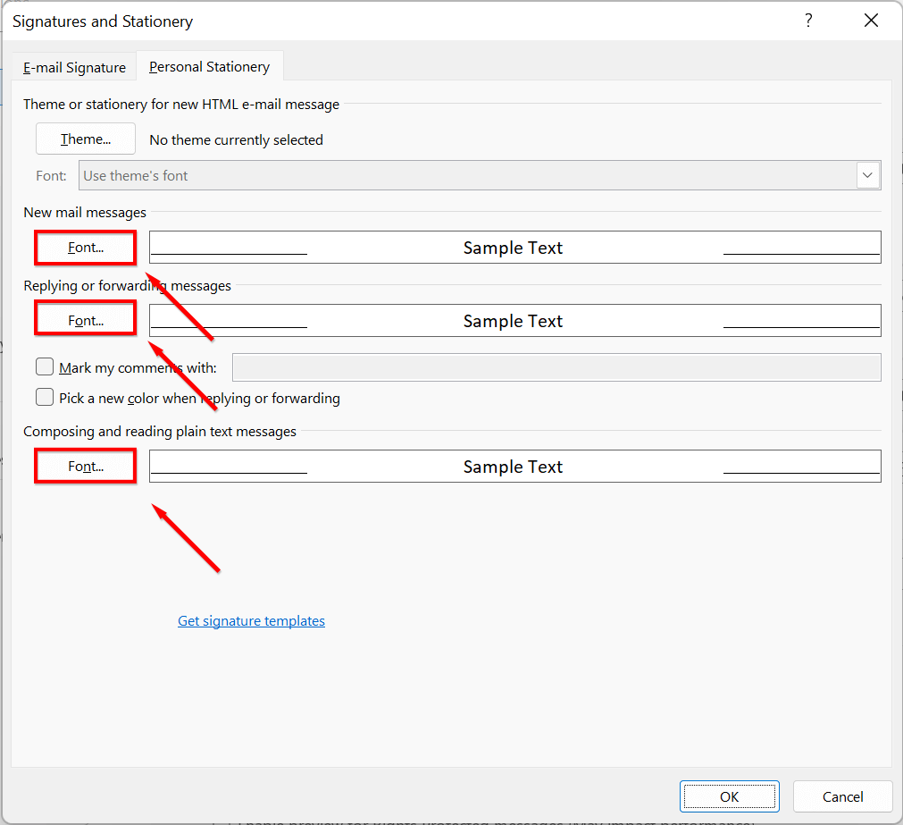 hdg-how-to-change-font-size-in-outlook-5-nén - Bộ phận trợ giúp Geek Cách thay đổi cỡ chữ trong hình ảnh Outlook 6