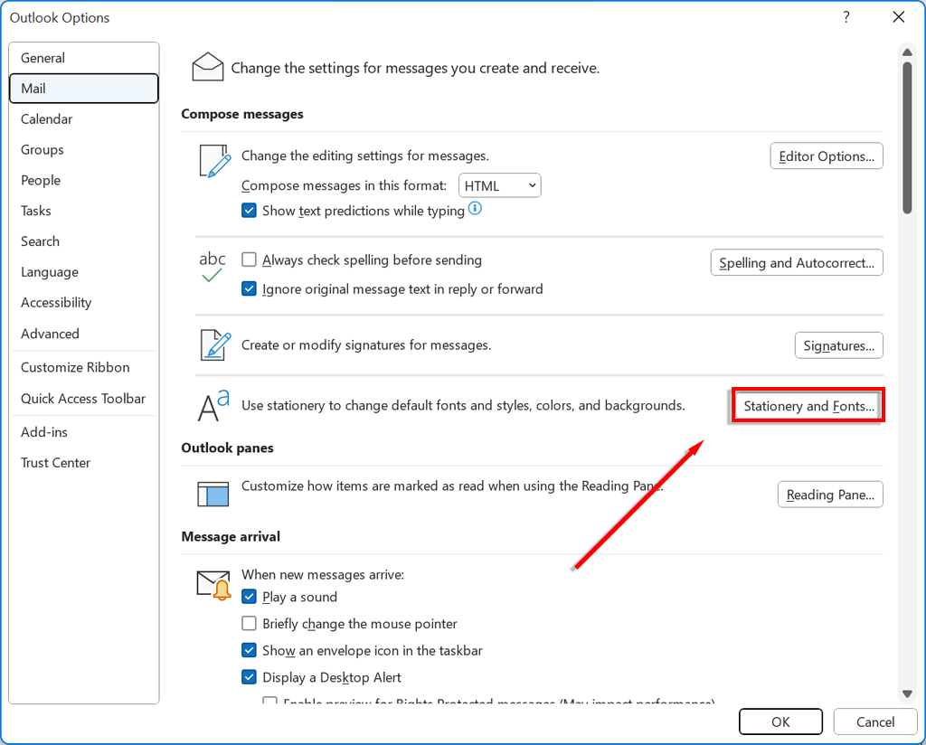 hdg-how-to-change-font-size-in-outlook-4-nén - Bộ phận trợ giúp Geek Cách thay đổi cỡ chữ trong hình ảnh Outlook 5