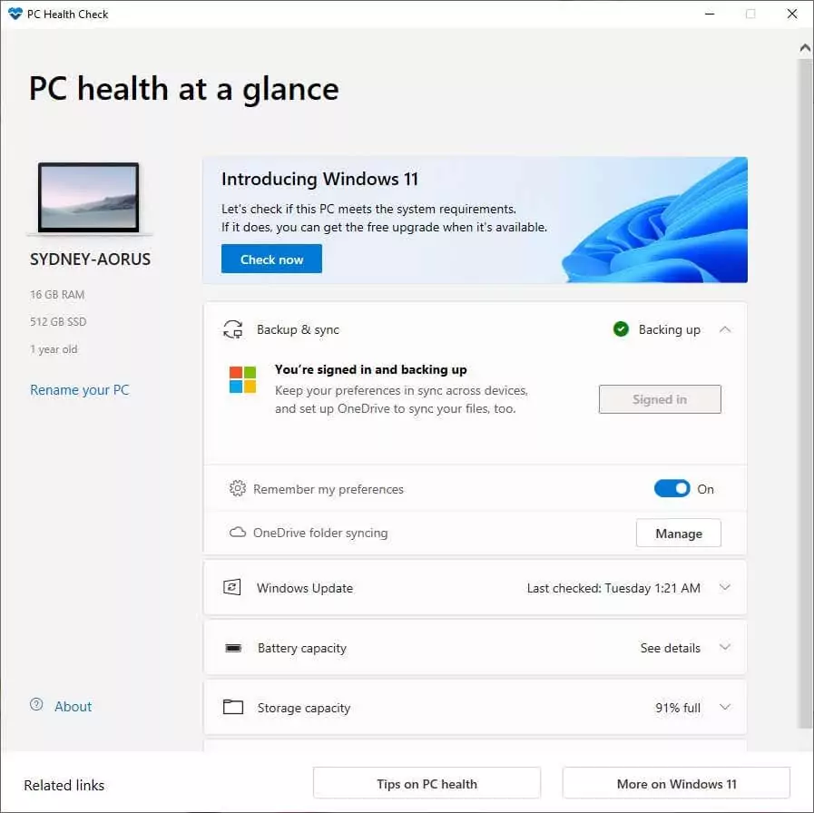 7.-Kiểm tra sức khỏe - Help Desk Geek Cách nhận Windows 11 miễn phí image 7