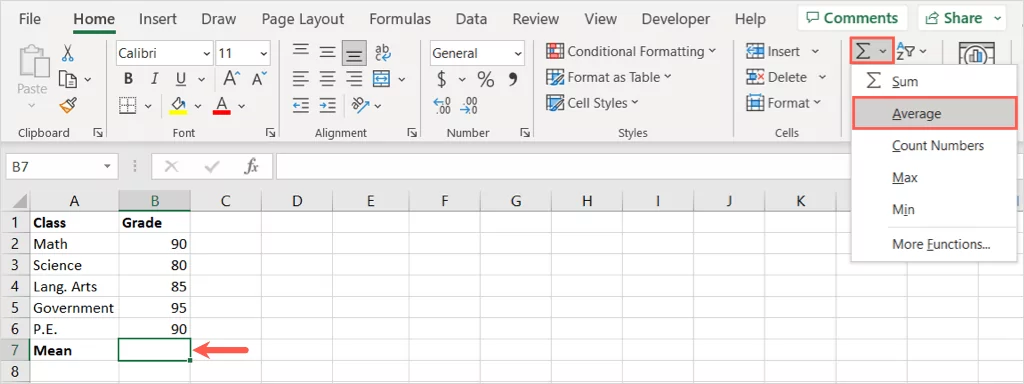 cách tìm và tính trung bình trong microsoft-excel-2 được nén - Help Desk Geek Cách tìm và tính giá trị trung bình trong Microsoft Excel hình 3