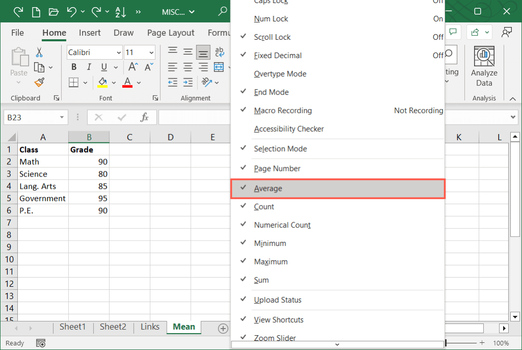 cách tìm và tính ý nghĩa trong microsoft-excel-13 được nén - Help Desk Geek Cách Tìm và Tính Giá Trị Trung Bình Trong Microsoft Excel Hình 14
