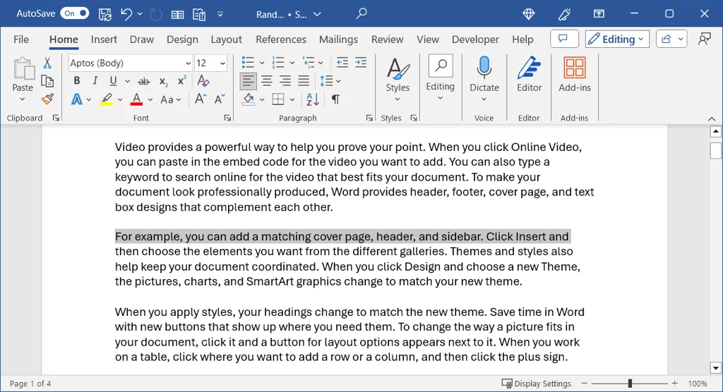 cách chọn tất cả văn bản trong microsoft-word-documents-6-nén - Help Desk Geek Một dòng được chọn trong Word