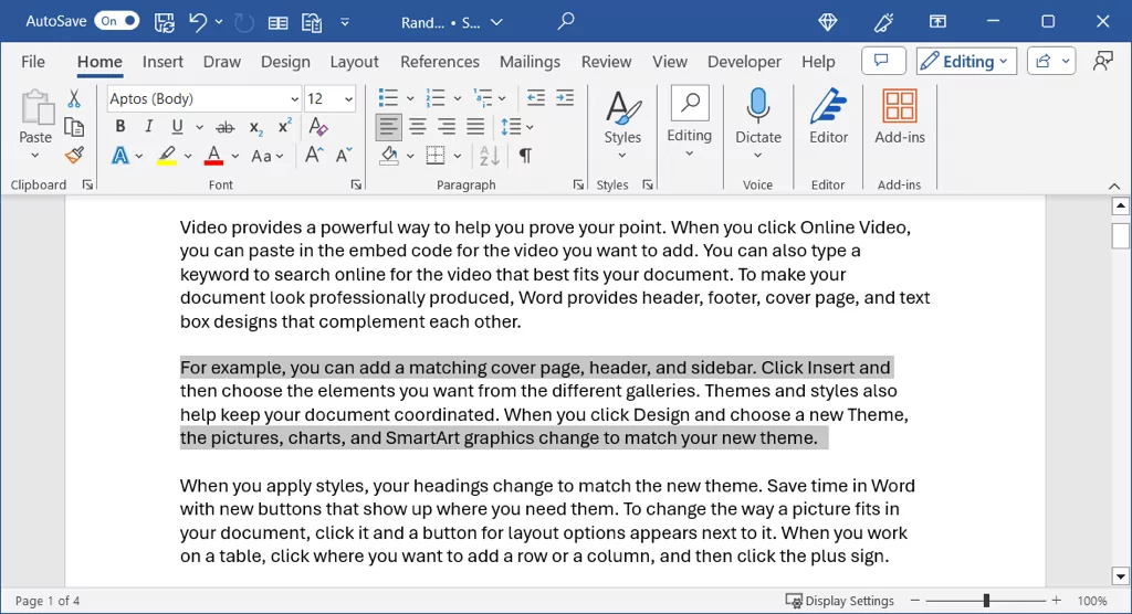 cách chọn tất cả văn bản trong microsoft-word-documents-7-nén - Help Desk Geek Hai dòng được chọn trong Word