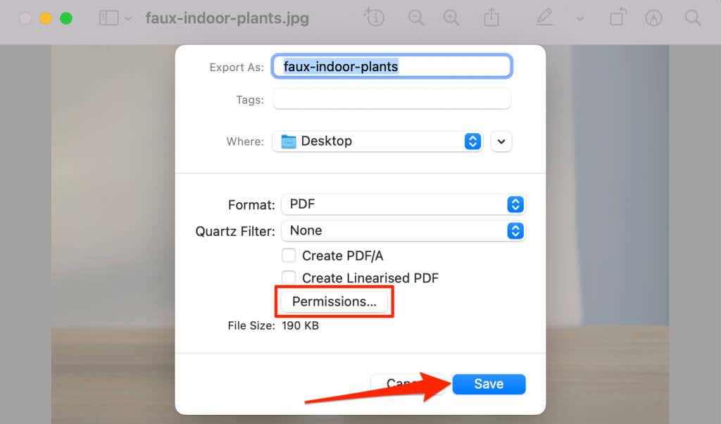 cách chuyển đổi hoặc lưu ảnh dưới dạng pdf-file-9 được nén - Mẹo kỹ thuật trực tuyến nhấp vào quyền nếu bạn muốn giới hạn quyền truy cập vào pdf hoặc nhấp vào lưu