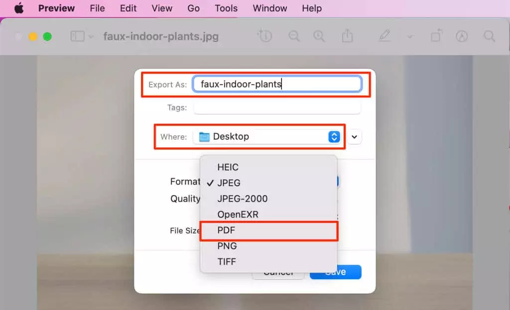 cách chuyển đổi hoặc lưu ảnh dưới dạng pdf-file-8 được nén - Mẹo kỹ thuật trực tuyến chọn PDF trong menu thả xuống định dạng