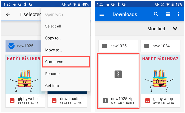 cách đính kèm thư mục vào email-11 được nén - Mẹo kỹ thuật trực tuyến Đính kèm thư mục vào email trên hình ảnh Android