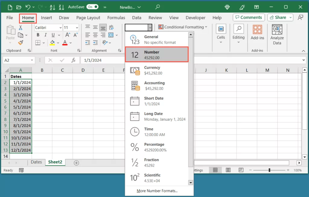 cách chuyển đổi ngày thành số trong microsoft-excel-8 được nén - Help Desk Geek Cách chuyển ngày tháng thành số trong Microsoft Excel hình 8