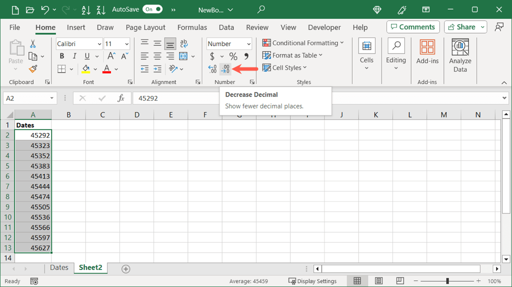 cách chuyển đổi ngày thành số trong microsoft-excel-10 được nén - Help Desk Geek Cách chuyển ngày tháng thành số trong Microsoft Excel hình 10