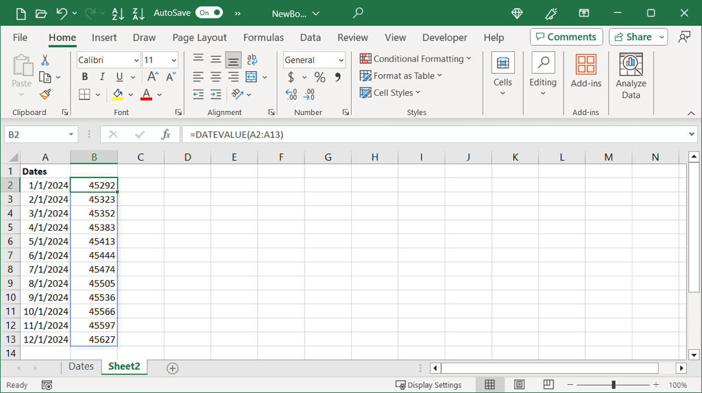 cách chuyển đổi ngày thành số trong microsoft-excel-15 được nén - Help Desk Geek Cách chuyển ngày tháng thành số trong Microsoft Excel hình 15