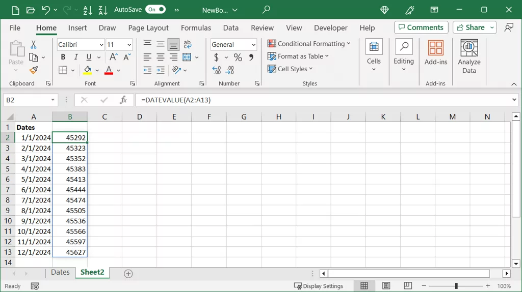 cách chuyển đổi ngày thành số trong microsoft-excel-15 được nén - Help Desk Geek Cách chuyển ngày tháng thành số trong Microsoft Excel hình 15