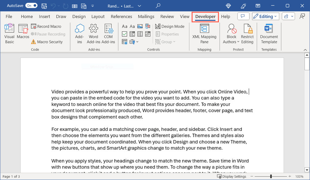 cách thêm và hiển thị tab-in-microsoft-word-3-nén của nhà phát triển - Help Desk Geek Cách thêm và hiển thị tab nhà phát triển trong Microsoft Word hình 3