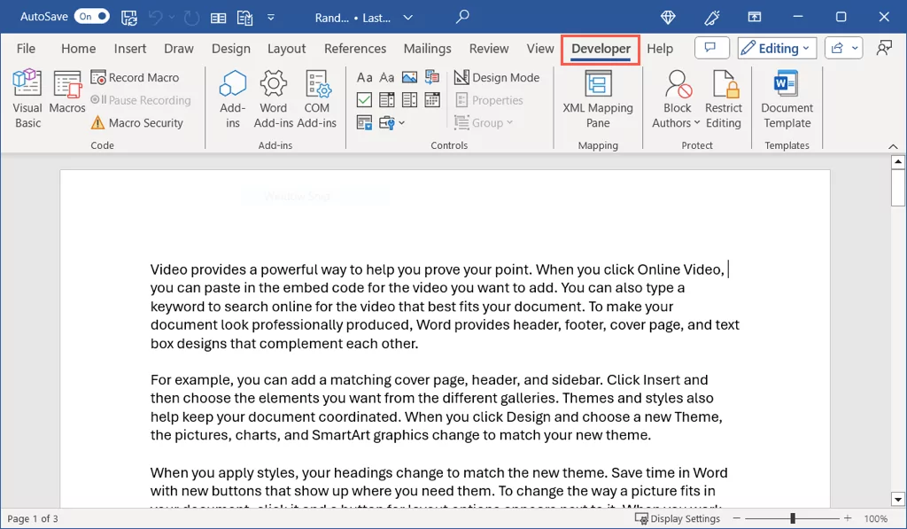 cách thêm và hiển thị tab-in-microsoft-word-3-nén của nhà phát triển - Help Desk Geek Cách thêm và hiển thị tab nhà phát triển trong Microsoft Word hình 3
