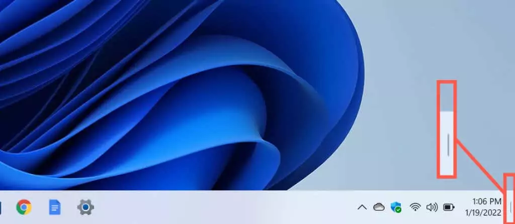 01-Show-Desktop-Button - Help Desk Geek Cách xem nhanh màn hình nền của bạn trên Windows 11 hình 2