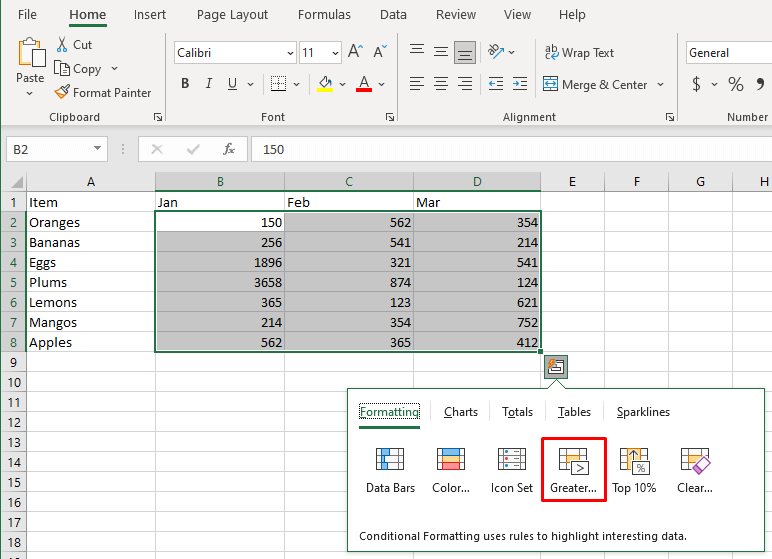 cách sử dụng công cụ phân tích nhanh trong Microsoft-Excel-8 được nén - Help Desk Geek Cách sử dụng Quick Analysis Tool trong Microsoft Excel hình 8