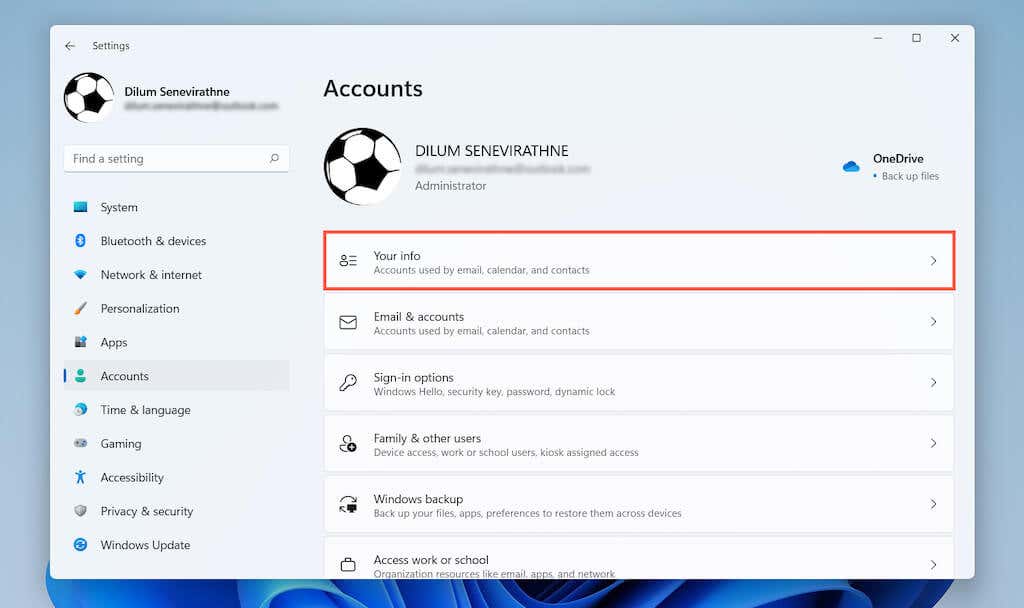 02-Settings-App - Bộ phận trợ giúp Geek Cách xóa tài khoản Microsoft khỏi Windows 11 hình 3