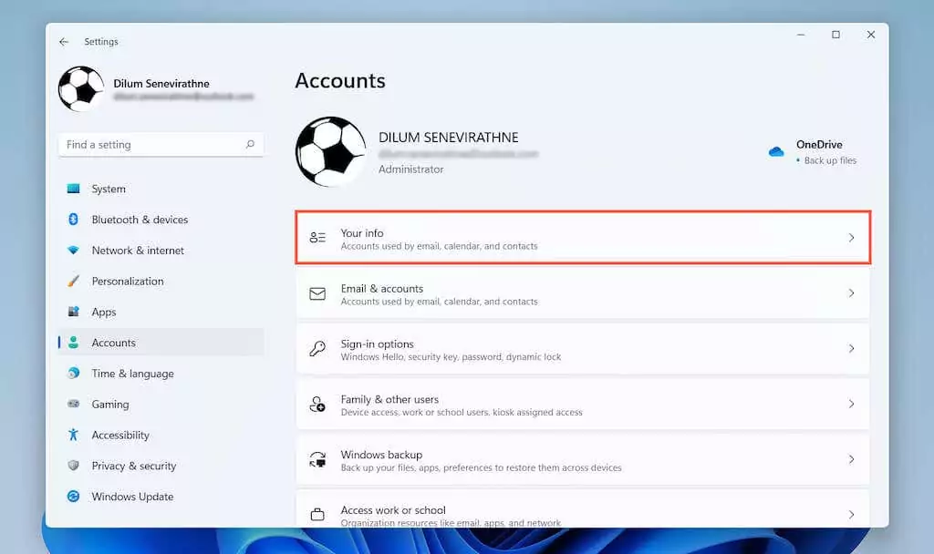 02-Settings-App - Bộ phận trợ giúp Geek Cách xóa tài khoản Microsoft khỏi Windows 11 hình 3