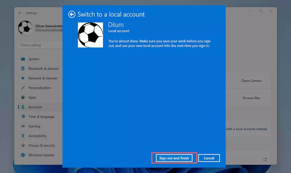 07-Đăng xuất - Help Desk Geek Cách xóa tài khoản Microsoft khỏi Windows 11 hình 8