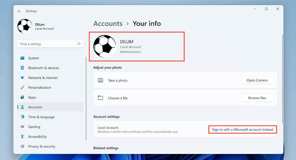09-Thông tin tài khoản - Help Desk Geek Cách xóa tài khoản Microsoft khỏi Windows 11 hình 10