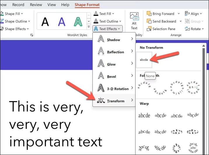 cách làm đường cong văn bản trong microsoft-powerpoint-15-nén - Help Desk Geek Cách làm cong văn bản trong Microsoft PowerPoint hình 15