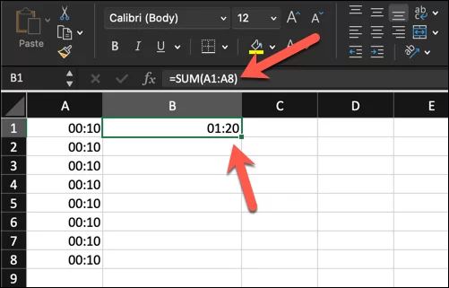 cách thêm phút vào thời gian trong microsoft-excel-8 được nén - Help Desk Geek Cách thêm phút vào thời gian trong Microsoft Excel hình 8