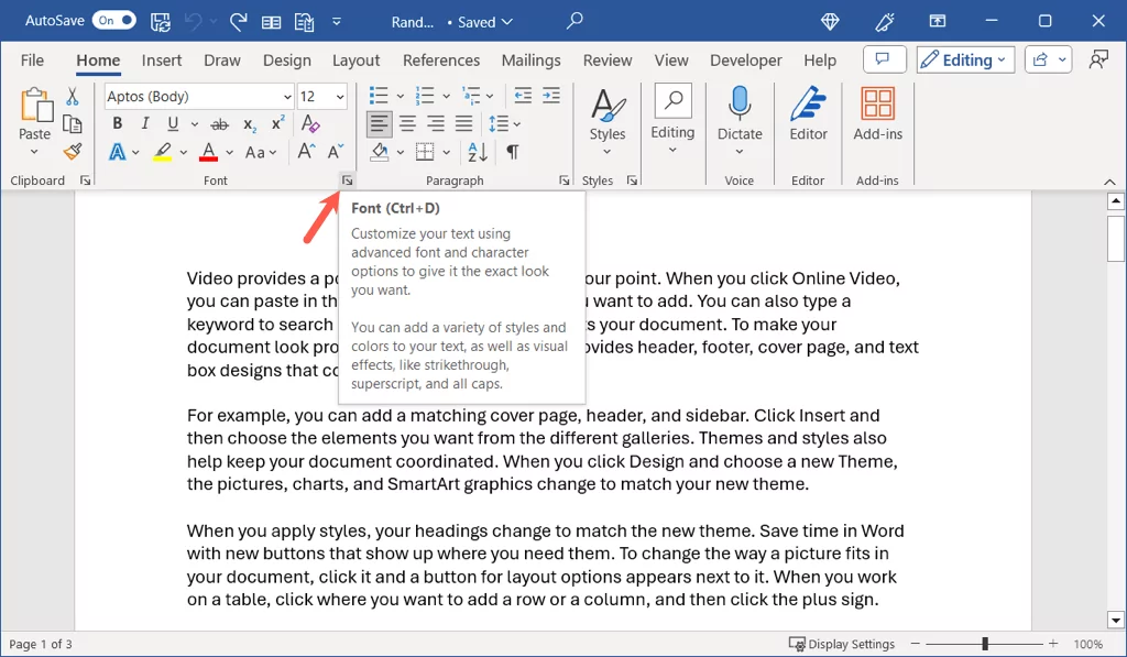cách tạo chu kỳ-lớn hơn trong microsoft-word-4-nén - Bộ phận trợ giúp Geek mở hộp thoại font chữ trong microsoft word