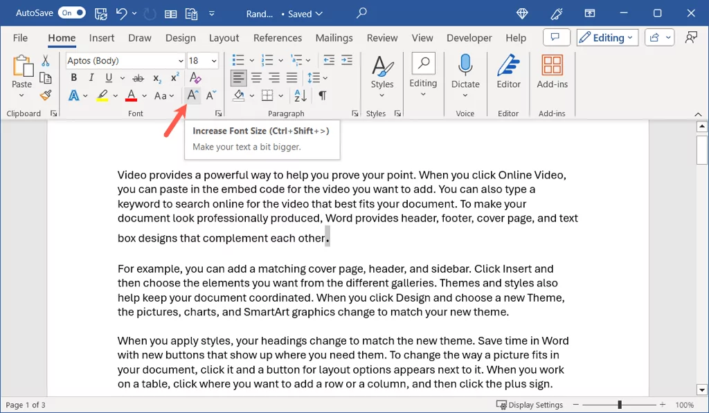 cách tạo chu kỳ-lớn hơn trong microsoft-word-3-nén - Bộ phận trợ giúp Geek tăng cỡ chữ trong microsoft word