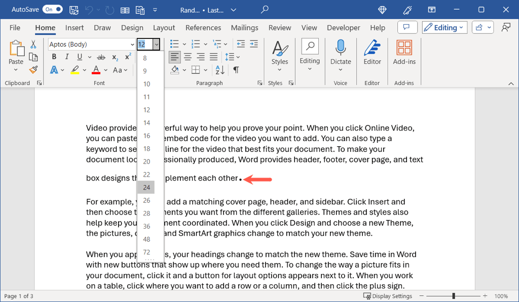 cách làm-thời gian-lớn hơn trong microsoft-word-2-nén - Bộ phận trợ giúp Geek xem các kích thước dữ liệu phông chữ khác nhau trong một khoảng thời gian trong microsoft word