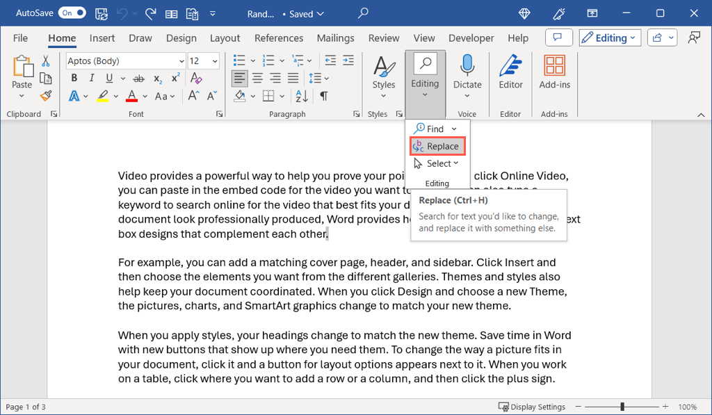 cách làm-thời gian-lớn hơn trong microsoft-word-8-nén - Bộ phận trợ giúp Geek chọn lệnh thay thế trong microsoft word