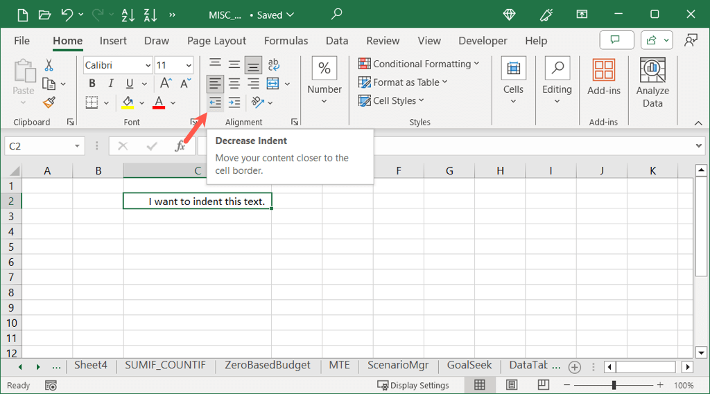 cách nén-indent-cells-in-microsoft-excel-3 - Help Desk Geek Cách thụt lề ô trong Microsoft Excel hình 3