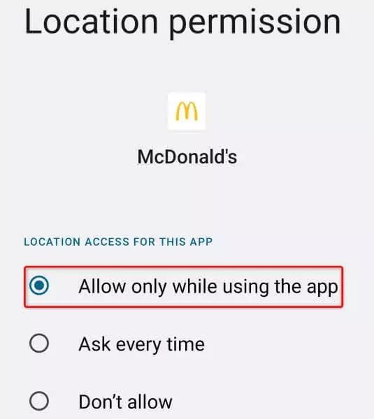 9 cách khắc phục khi mcdonalds-app-is-not-working-7-nén - Mẹo kỹ thuật trực tuyến Cấp cho ứng dụng McDonald's quyền truy cập vào hình ảnh Dữ liệu vị trí trên điện thoại của bạn