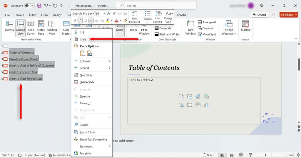 cách tạo bảng nội dung trong powerpoint-5 được nén - Help Desk Geek Cách tạo mục lục trong PowerPoint hình 5