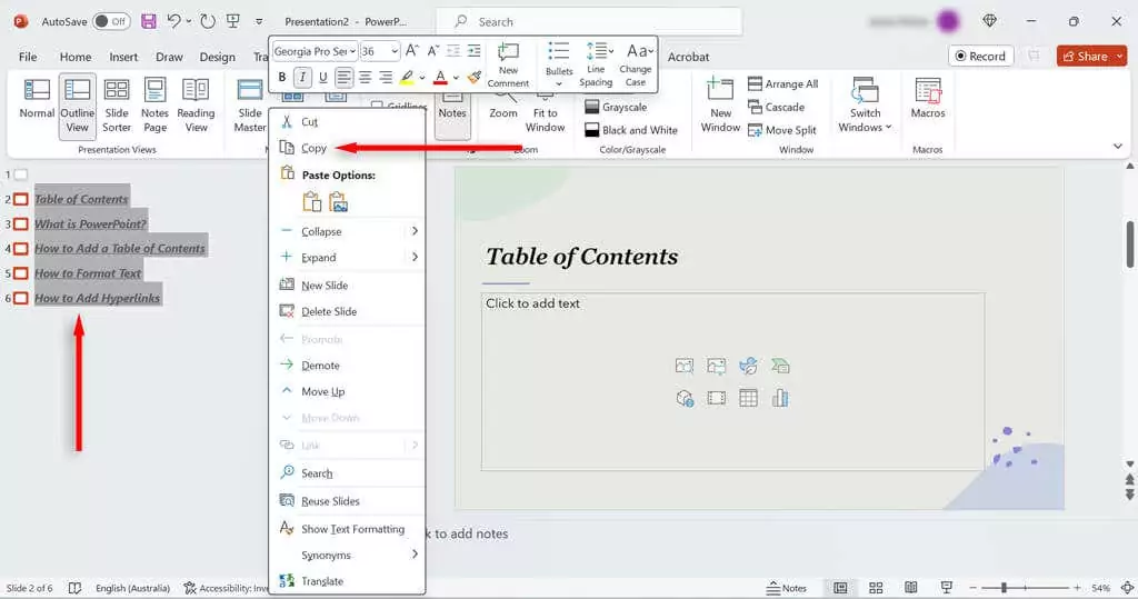 cách tạo bảng nội dung trong powerpoint-5 được nén - Help Desk Geek Cách tạo mục lục trong PowerPoint hình 5