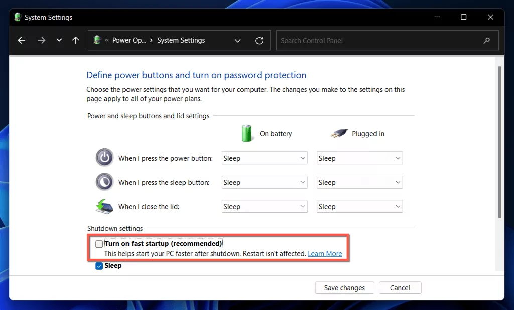 cách tắt-khởi động nhanh trong windows-1110 và tại sao bạn nên nén 7 - Help Desk Geek Cách tắt tính năng Khởi động nhanh trong Windows 11/10 (Và tại sao bạn nên) hình 7