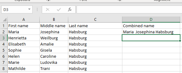 cách kết hợp tên và họ trong microsoft-excel-7 được nén - Help Desk Geek Cách kết hợp họ và tên trong Microsoft Excel hình 7