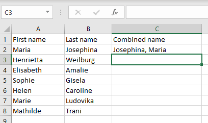 cách kết hợp tên và họ trong microsoft-excel-6 được nén - Help Desk Geek Cách kết hợp họ và tên trong Microsoft Excel hình 6