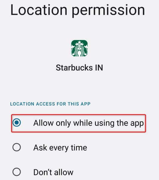 starbucks-app-not-working-9-cách-sửa-nó-5-nén - Mẹo kỹ thuật trực tuyến Cấp cho Starbucks quyền truy cập vào hình ảnh Vị trí của bạn