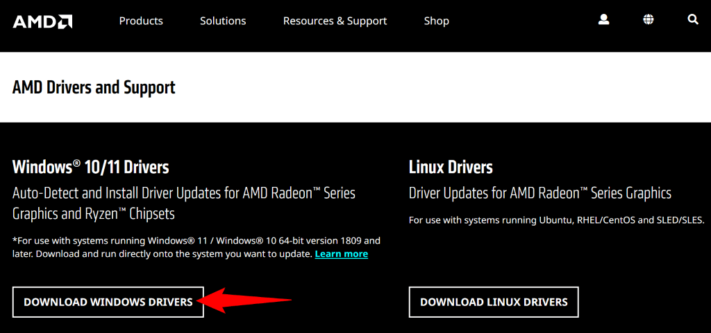 cách sửa lỗi hệ thống amdrsservexe-on-windows-1110-7-nén - Help Desk Geek Tải xuống trình điều khiển Windows từ trang web AMD