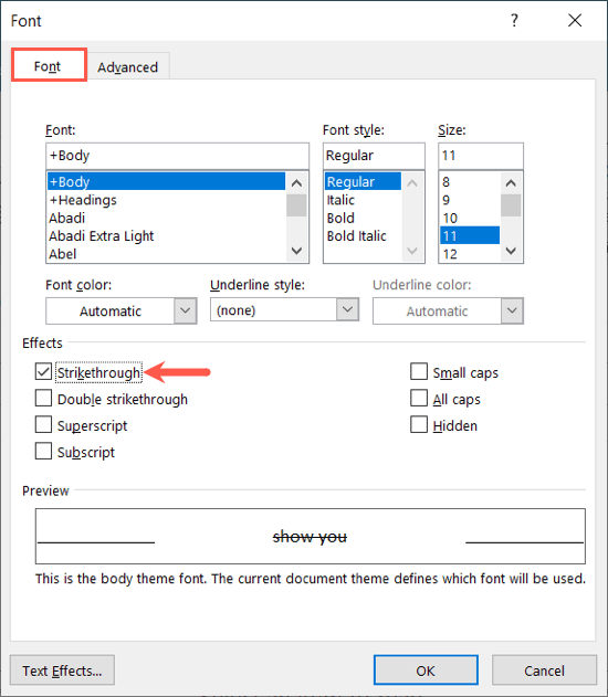 cách tấn công trong microsoft-outlook-2-nén - Bộ phận trợ giúp Geek Cách gạch ngang trong Microsoft Outlook hình 2