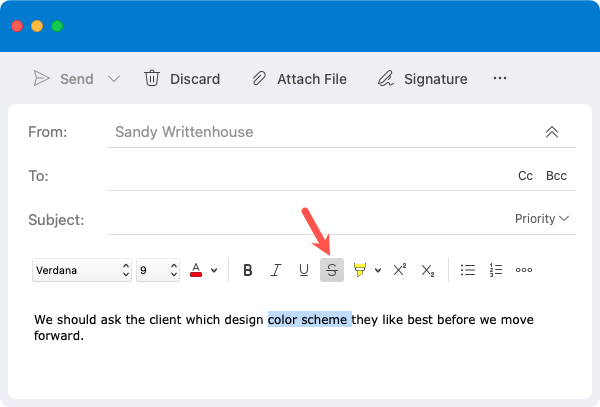 cách tấn công trong microsoft-outlook-4-nén - Bộ phận trợ giúp Geek Cách gạch ngang trong Microsoft Outlook hình 4