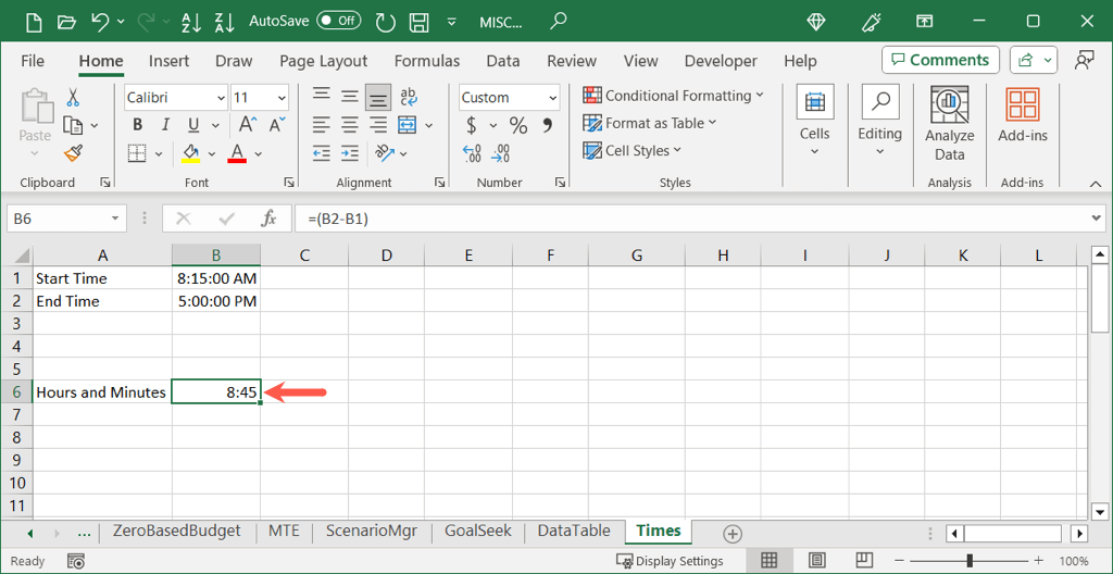 cách tính sự khác biệt giữa hai lần trong microsoft-excel-8 được nén - Help Desk Geek Cách tính chênh lệch giữa hai thời gian trong Microsoft Excel ảnh 9