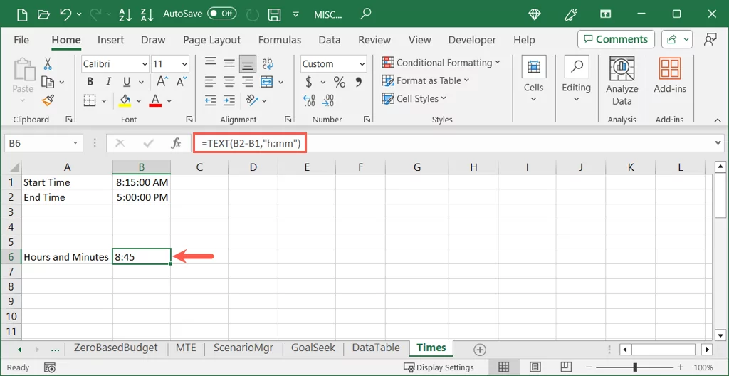 cách tính sự khác biệt giữa hai lần trong microsoft-excel-11 được nén - Help Desk Geek Cách tính chênh lệch giữa hai thời gian trong Microsoft Excel ảnh 12