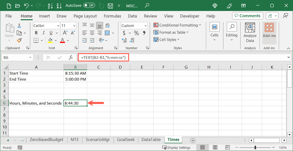 cách tính sự khác biệt giữa hai lần trong microsoft-excel-12-nén - Help Desk Geek Cách tính chênh lệch giữa hai thời gian trong Microsoft Excel hình 13