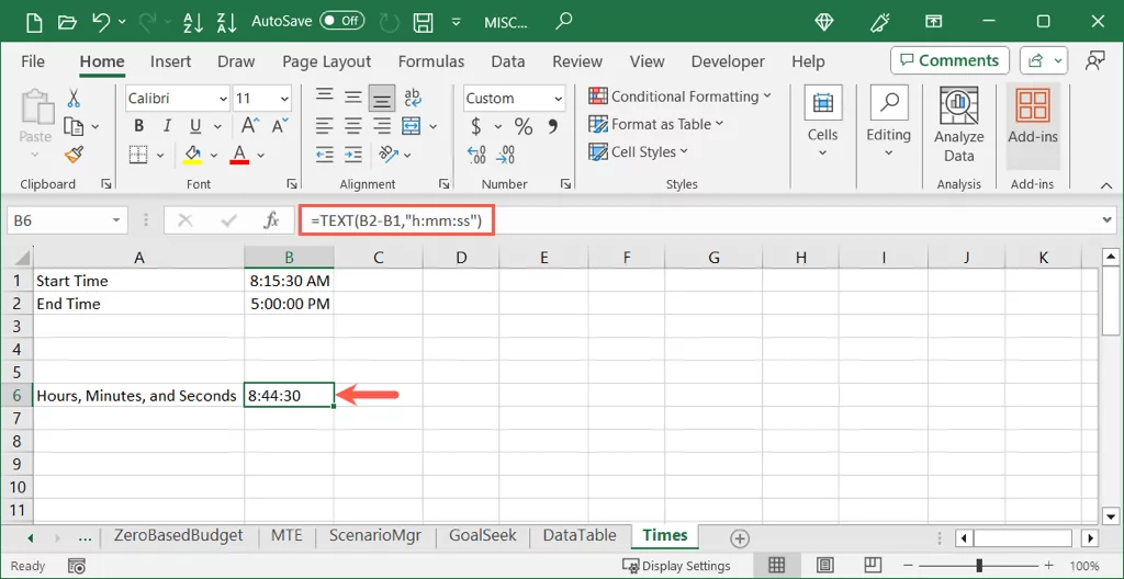 cách tính sự khác biệt giữa hai lần trong microsoft-excel-12-nén - Help Desk Geek Cách tính chênh lệch giữa hai thời gian trong Microsoft Excel hình 13