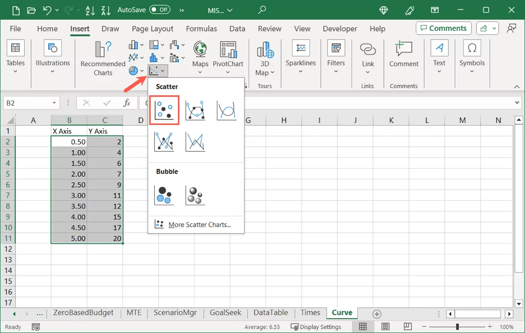 cách tạo-a-calibration-graphcurve-in-microsoft-excel-2-nén - Bộ phận trợ giúp Geek Cách tạo biểu đồ/đường cong hiệu chỉnh trong Microsoft Excel hình 3